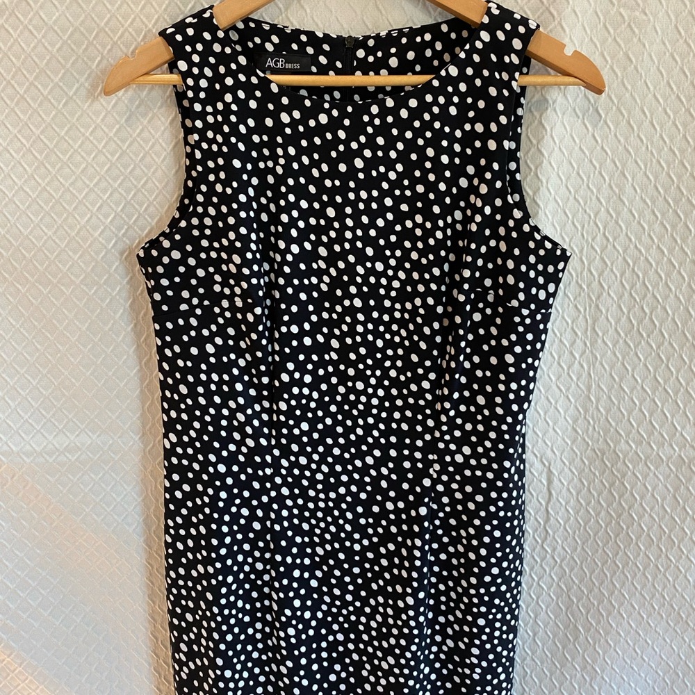 AGB Black and White Polka Dot Dress. Sleeveless. Size 10. Like new.